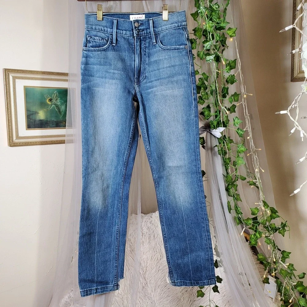 Frame Heritage Denim Le Sylvie Straight Jeans 27X28 Size 24‎ Capsule Elevated